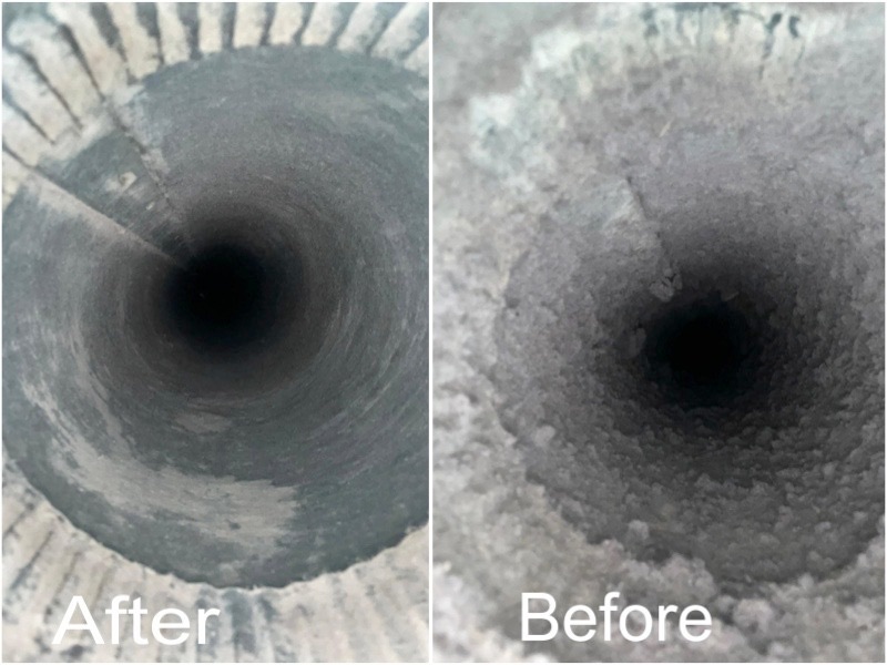 HVAC vent cleaning before and after comparision