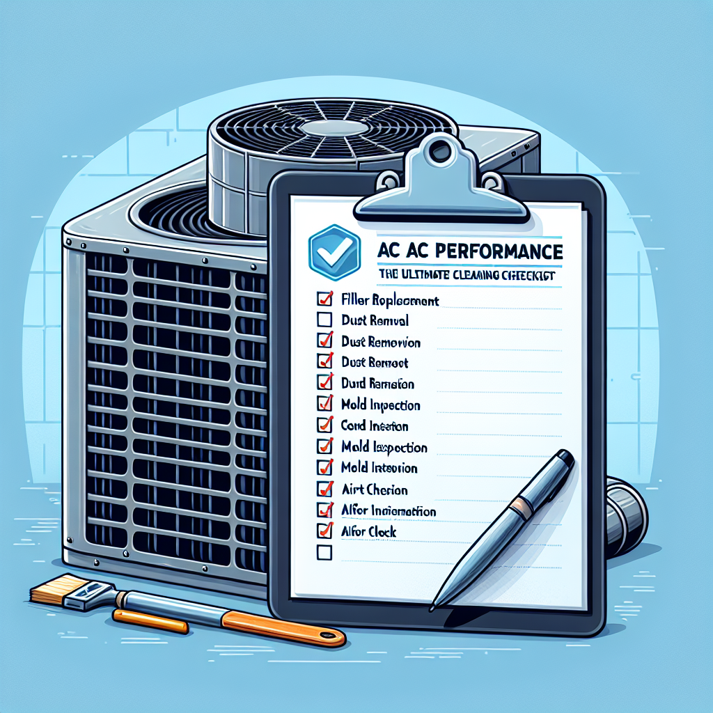 Cleaning checklist showing what steps to be taken