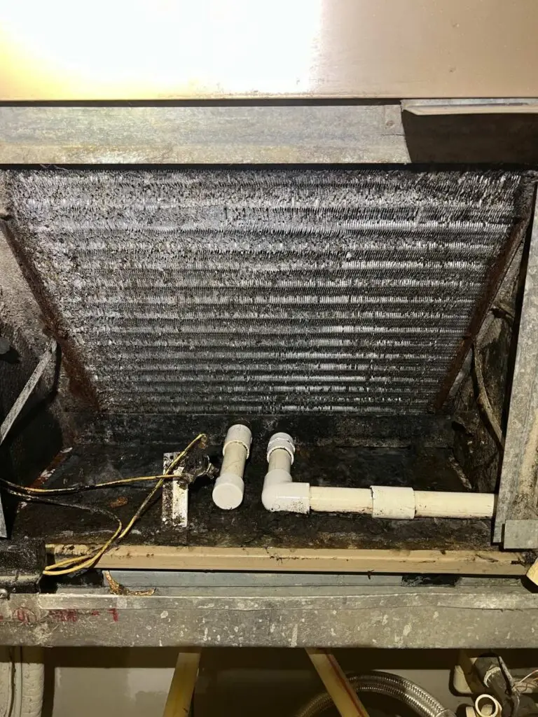 dirty HVAC coil after