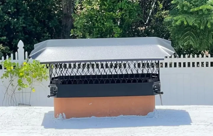 chimney cap installation after image shpwing chimney cap intalled