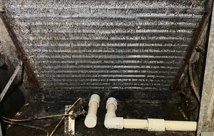 dirty HVAC coil after
