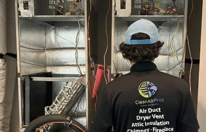 HVAC service technician-working on units