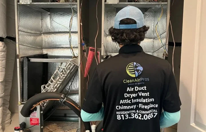 HVAC service technician-working on units